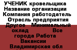 УЧЕНИК кровельщика › Название организации ­ Компания-работодатель › Отрасль предприятия ­ Другое › Минимальный оклад ­ 20 000 - Все города Работа » Вакансии   . Владимирская обл.,Муромский р-н